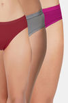 Bleeding Heart Medium Rise Full Coverage Bikini Panty (Pack of 3) - Multicolor — thumbnail 1